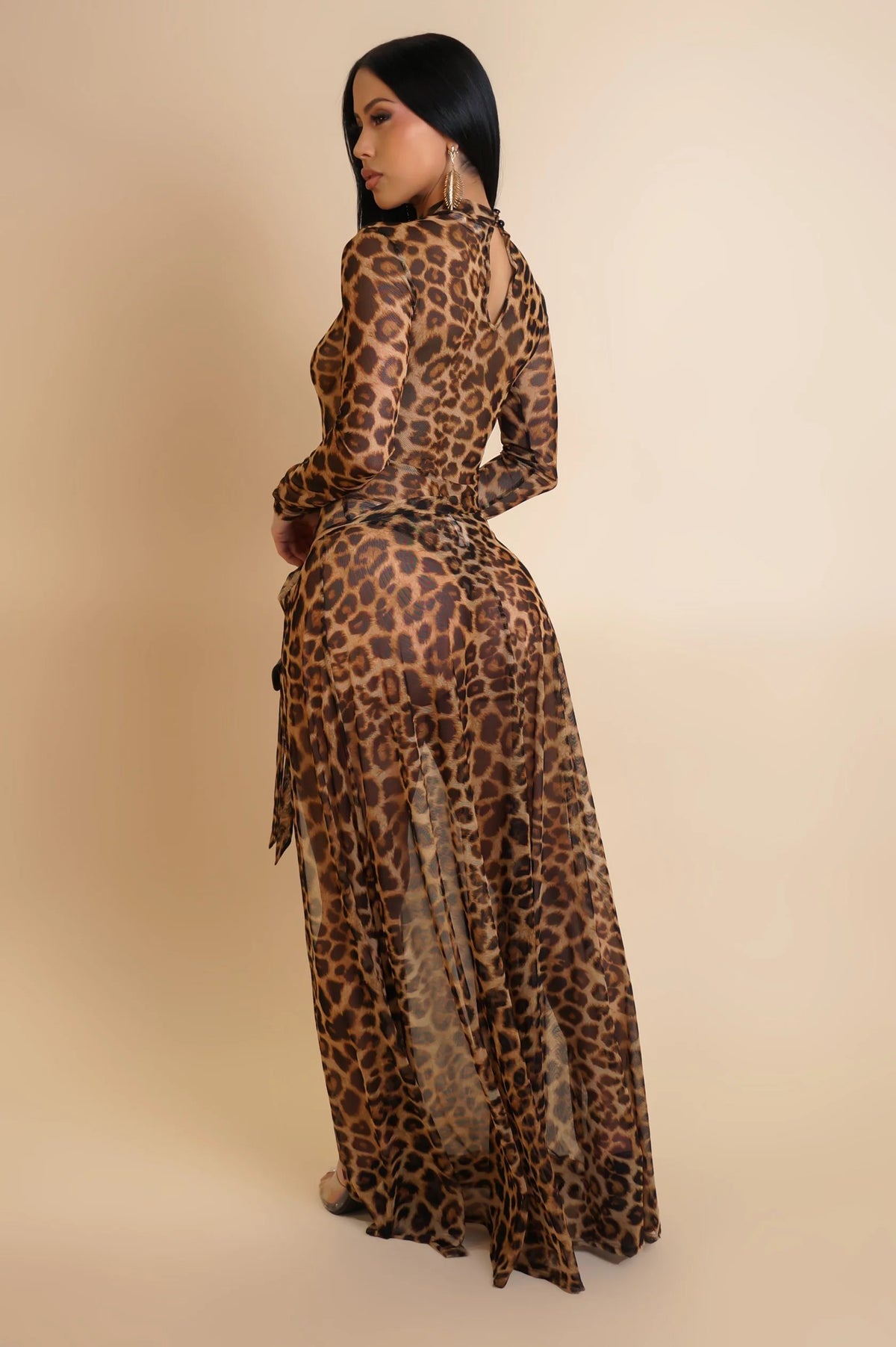 Don't Move Skirt Set - Brown/Animal Print