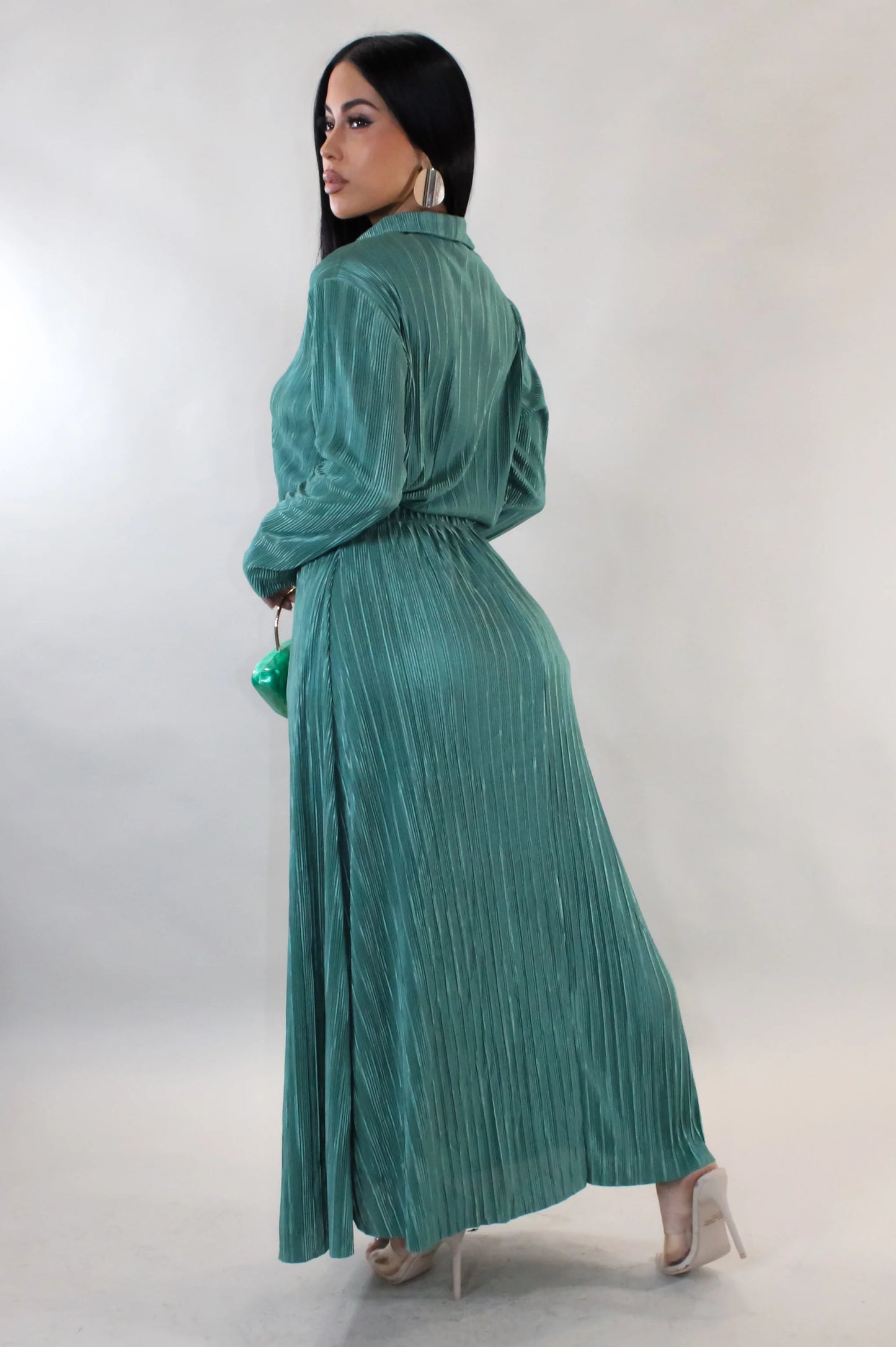Give You A House Tour Skirt Set - Green