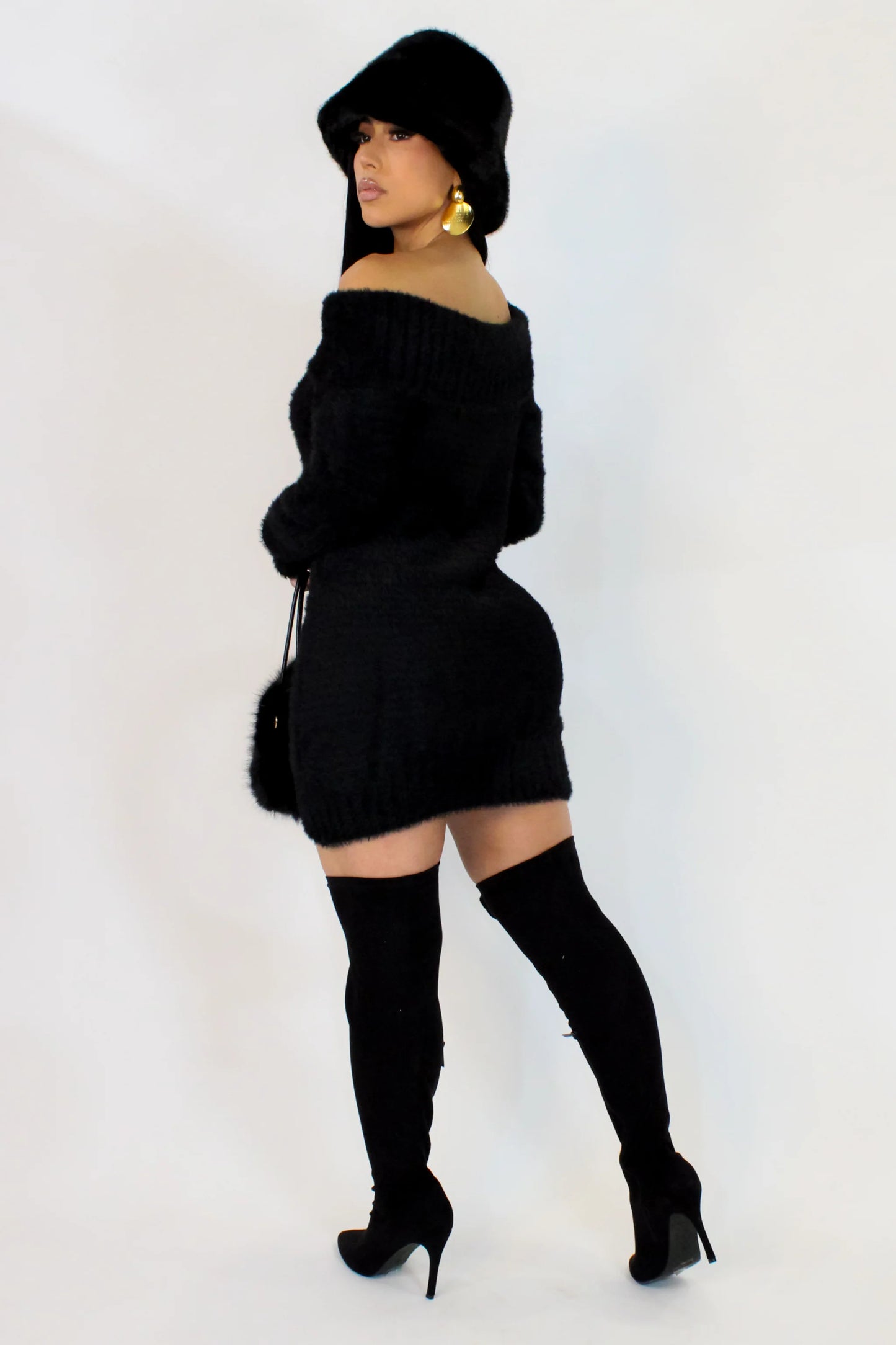Let Me Grow Mini Dress - Black