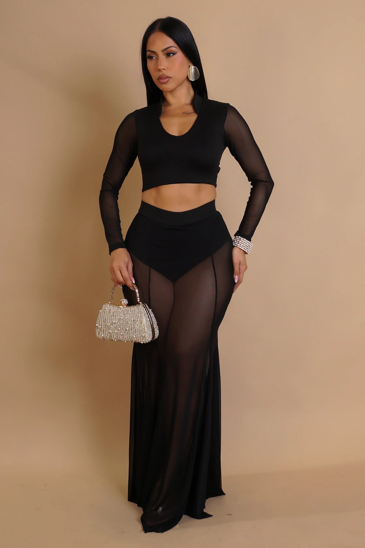 Top Trends Skirt Set - Black