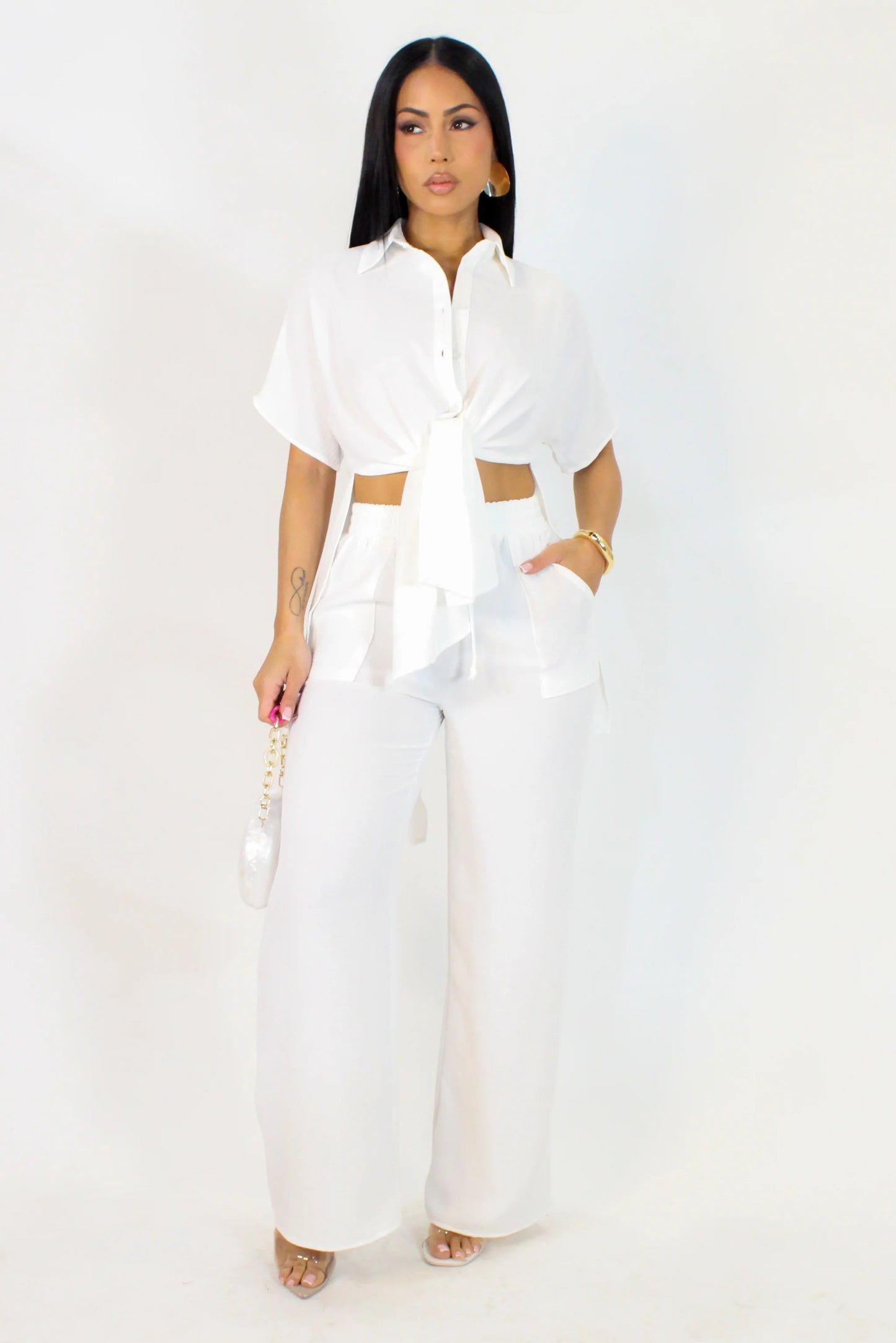 Pretty Girl Pant Set - White