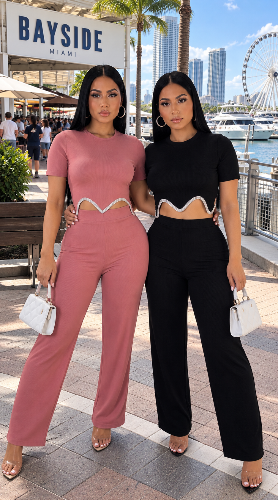 High Demand Pant Set - Black/Mauve