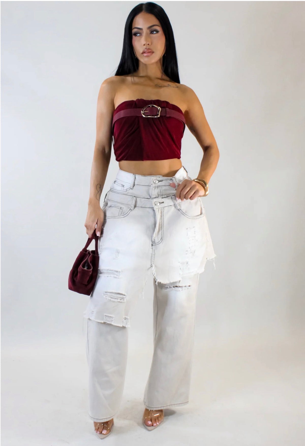 Must Be True Crop Top - Burgundy