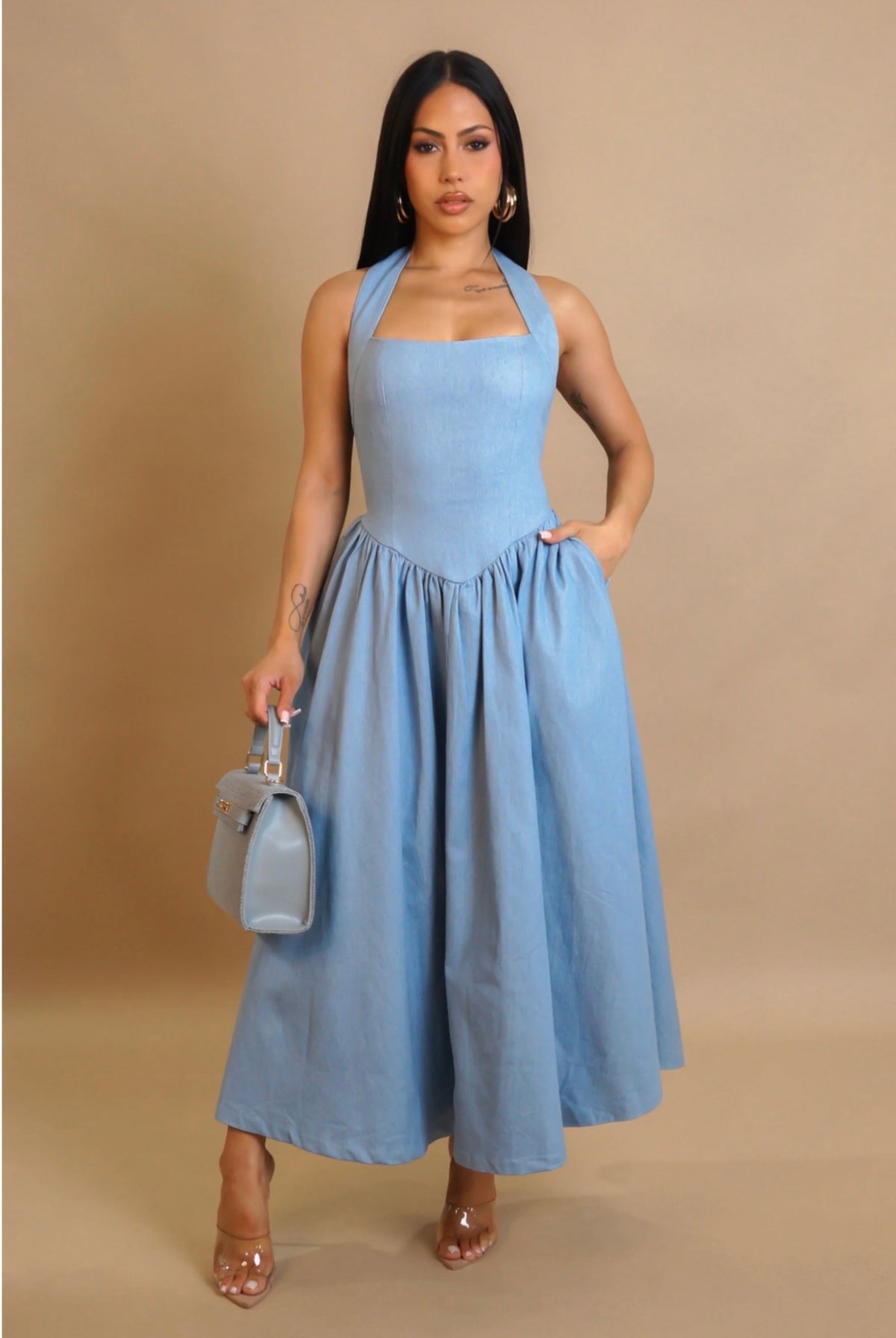 Mirage Midi Dress - Blue