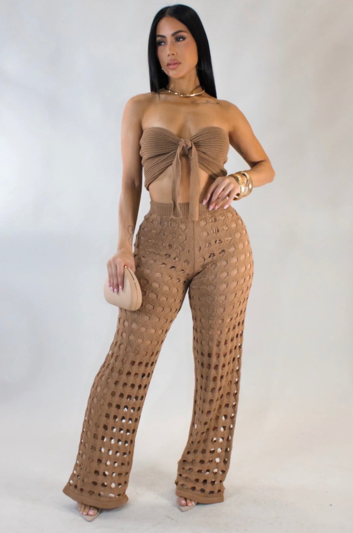 Feeling Alive Pant Set - Brown