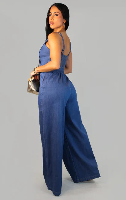 The Vital Jumpsuit - Denim-Dark