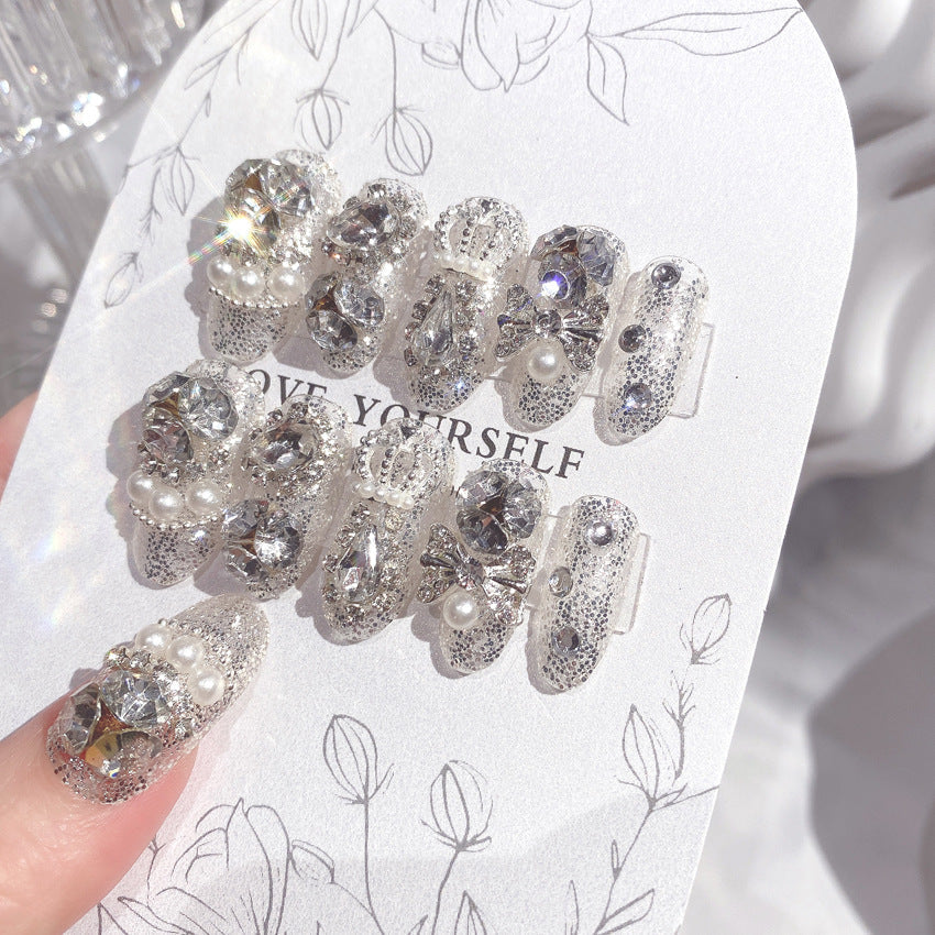 Glamour Galore: 24-Piece Sparkling Gem Fake Nails Box