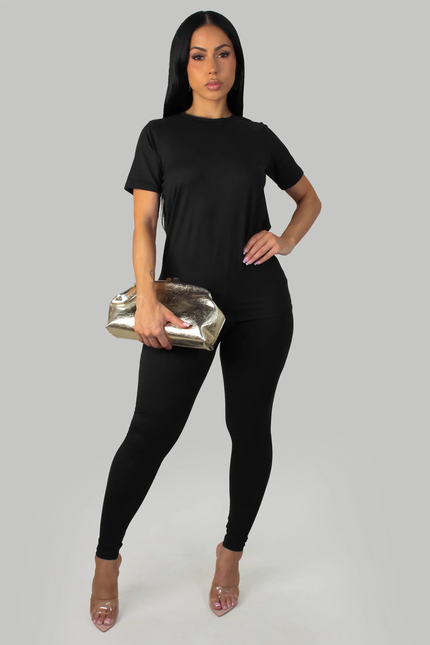 Endeless Night Two Piece Pant Set -Black