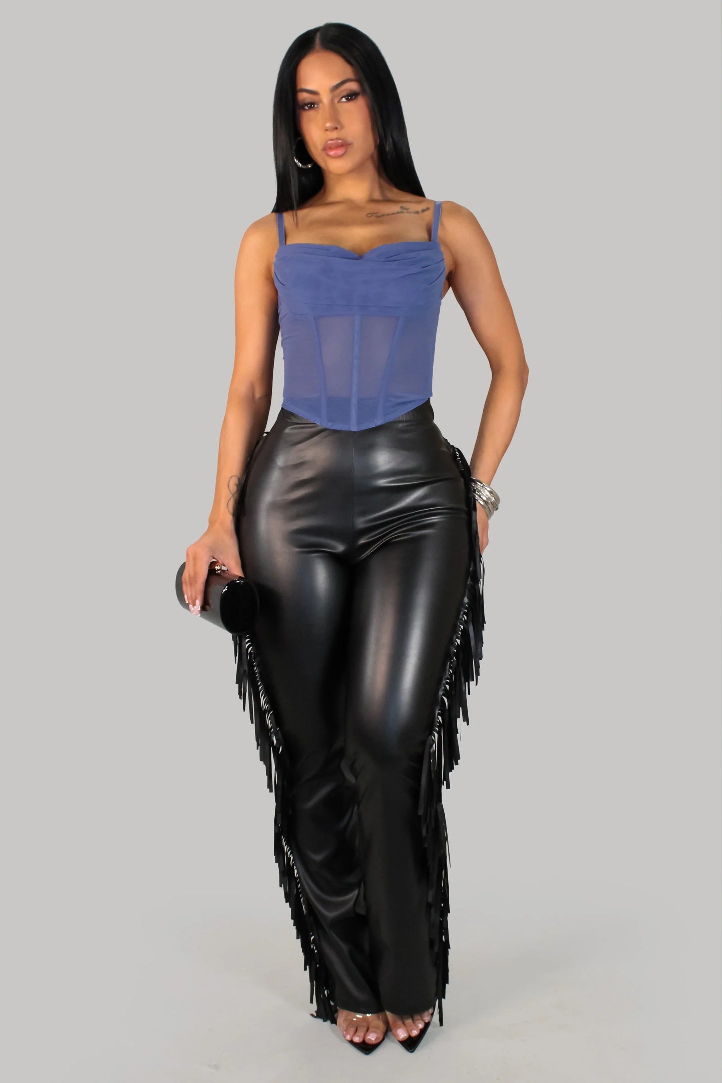 Stepping At The Show Leather Pant - Black