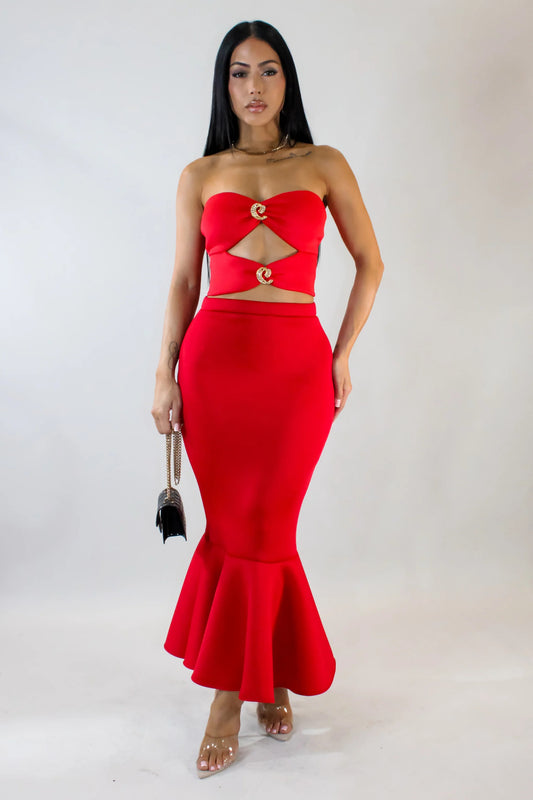 Just Like Before Skirt - Red