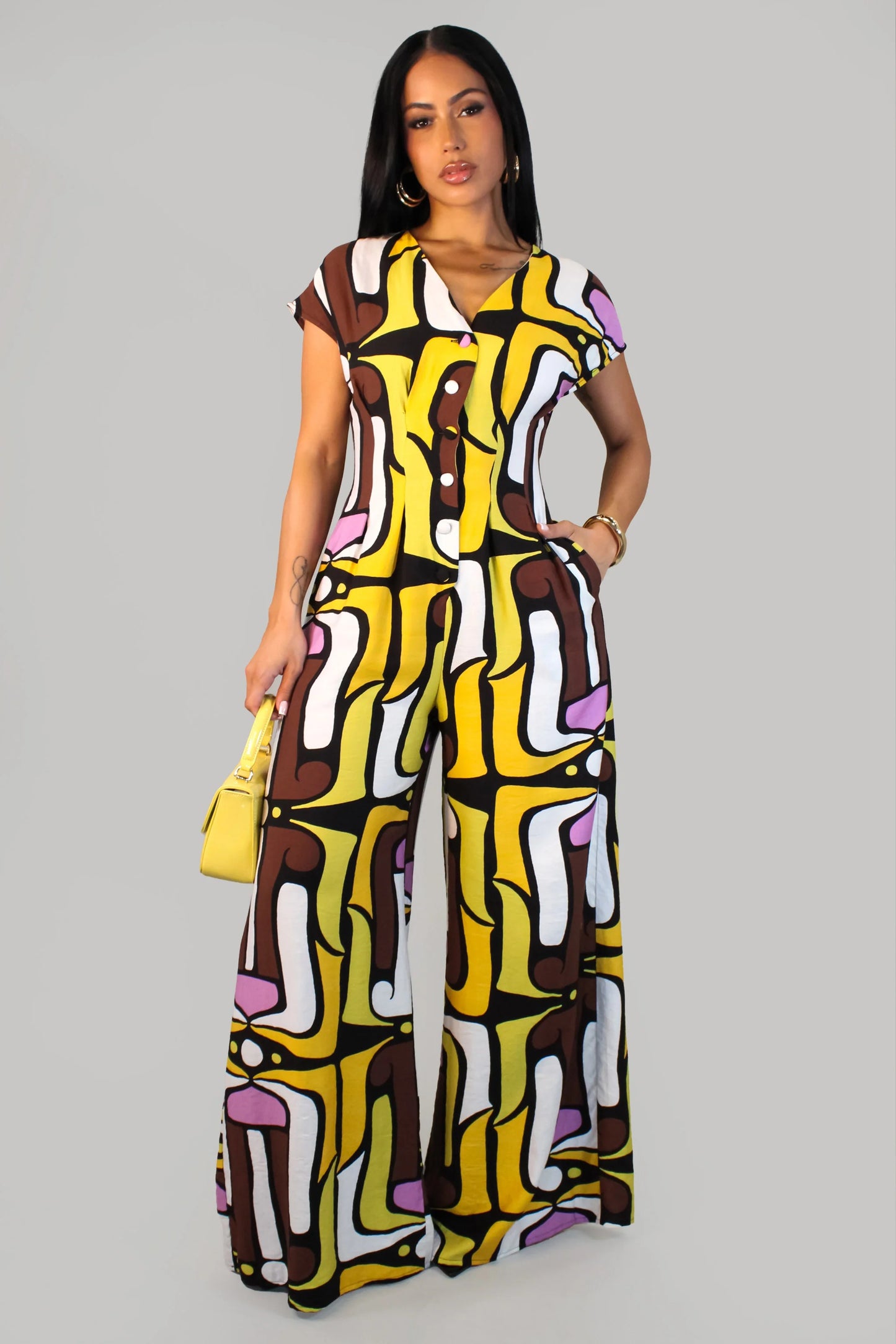 Art On The 70's Jumpsuit - Multi